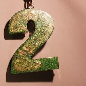 Number 2 resin art keychain